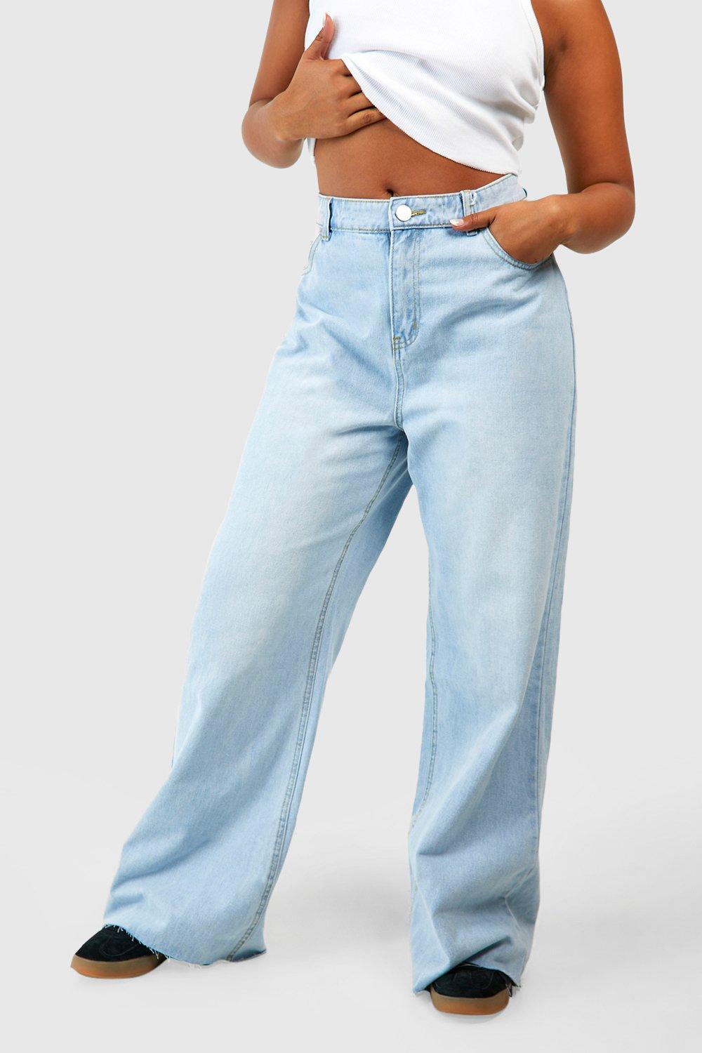 Pantalon bleu taille on sale haute